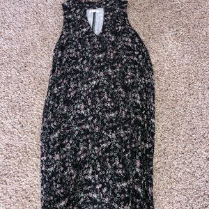 flowy floral dress, neck cut out